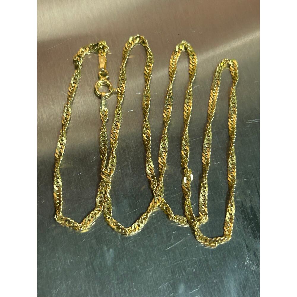 14k solid yellow gold 2mm twisted chain Necklace 17.5” fine jewelry 3.93g